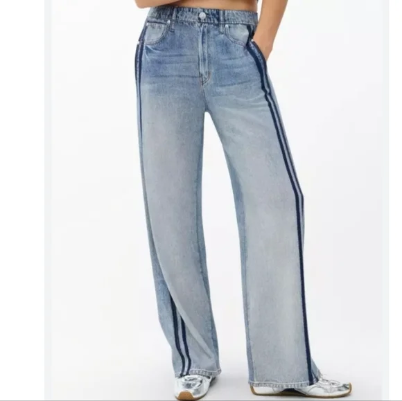 Rag & Bone Miramar Wide Leg Track Jean In Coney S NWT - Picture 2 of 16